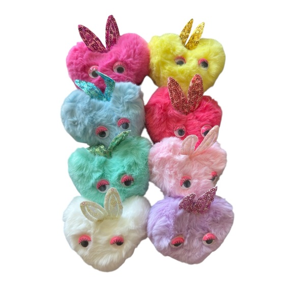 Other - Plush Heart Sequin Bunny Ears Keychain Easter Spring Pastel NWT